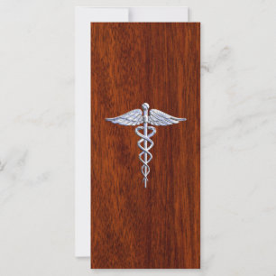 Chrome Como El Símbolo Médico Caduceo Estilo Mahog