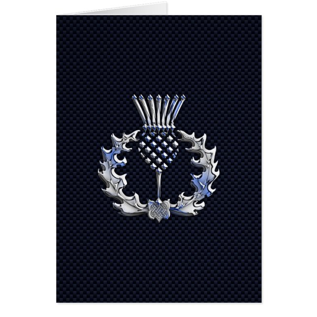 Chrome Like Carbon Fiber Print Scottish Thistle (Frente)