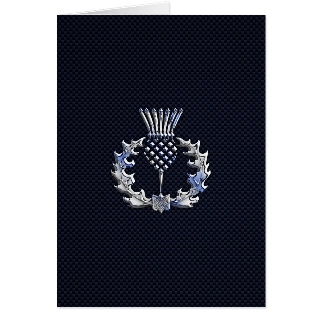 Chrome on Carbon Fiber Print Scottish Thistle (Frente)