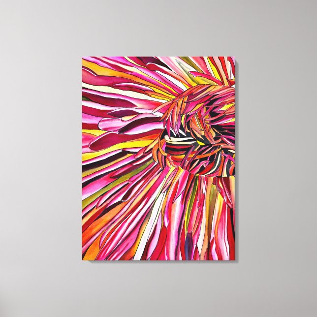 Chrysanthemum acuarela arte flor poster (Anverso)