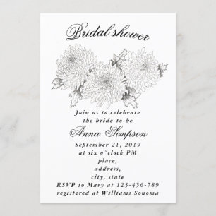 Chrysanthemum blanco y negro: invitación a la duch