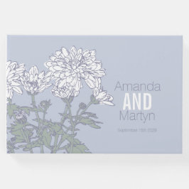 Chrysanthemum botanic contorno libro de bodas invi