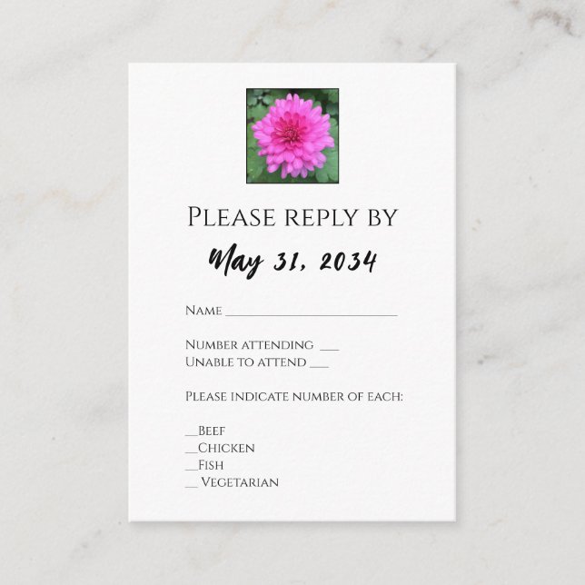 Chrysanthemum Floral Wedding Rsvp Tarjetas Rsvp Ho (Anverso)