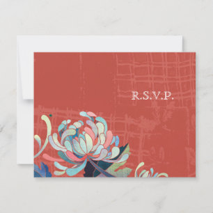 Chrysanthemum Red Wedding RSVP