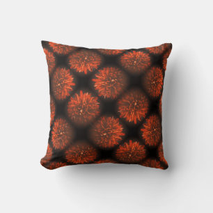 Chrysanthemum rojo pálido Cojín decorativo de cola