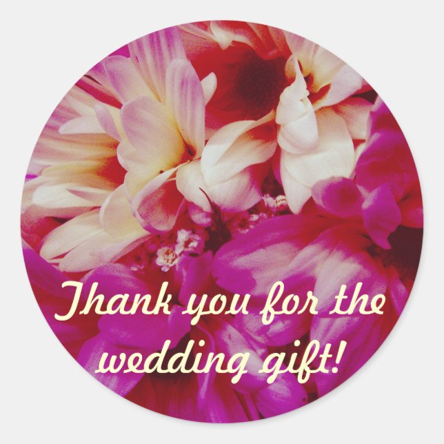 Chrysanthemums Boda Gift Gracias Pegatinas (Anverso)