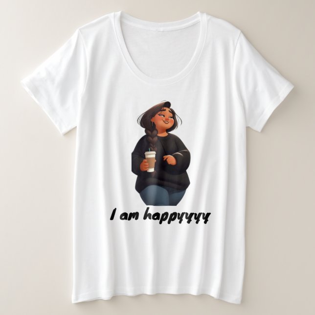 Chubby chica Estoy feliz (Anverso del diseño)