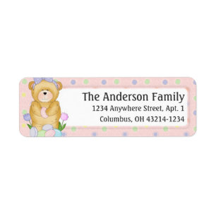 Chubby Cubby Easter Teddy Bear d1 Etiqueta de dire