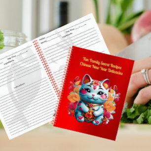 Chubby Fortune Cat Libro chino de recetas de Año N