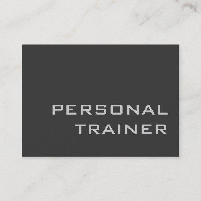 Chubby Gray Fitness Trainer tarjeta de visita mode (Anverso)