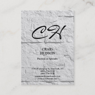 Chubby Monogram Wall Brick Design tarjeta de prese