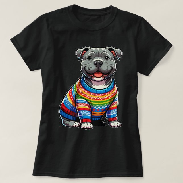 Chubby Pitbull Perro Cuppy Sweater Lover (Diseño del anverso)