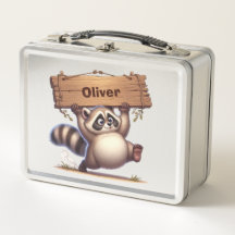 Chubby Raccoon con Rótulo de nombre de Personaliza