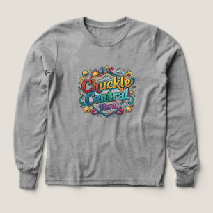Chuckle Central Aquí – Camiseta Gráfica Divertida