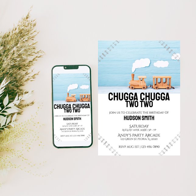 Chugga Chugga dos | Invitación a foto de cumpleaño (Subido por el creador)