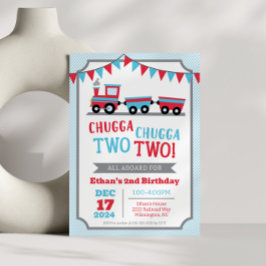 Chugga Chugga Dos Invitaciones de Segundo Cumpleañ