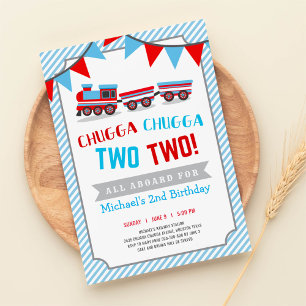 Chugga chugga dos invitaciones para el cumpleaños