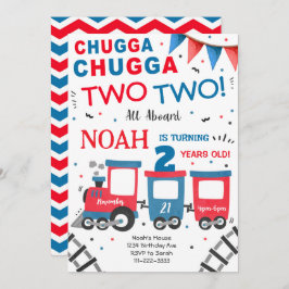 Chugga Dos Invitaciones de Segundo Cumpleaños al T
