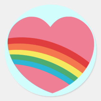 Chunky Pegatinas del corazón del arcoiris de los a