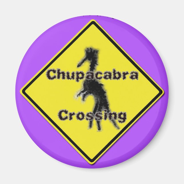 Chupacabra Crossing purple imán (Frente)