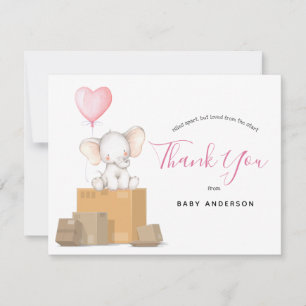 Chupete de elefante rosa por correo agradecimiento