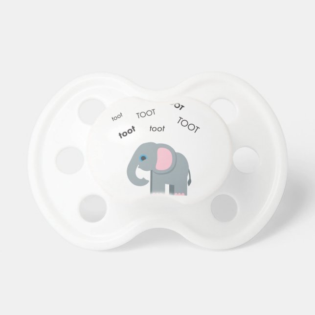 Chupete Emoji linda del elefante del toque de bocina (Frente)