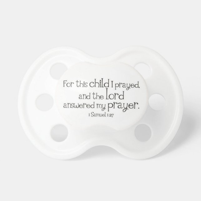 Chupete pacificador del bebé de la cita de la biblia (Frente)