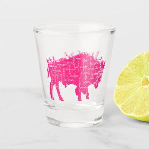 Chupito Calles rosadas del vaso de medida del búfalo