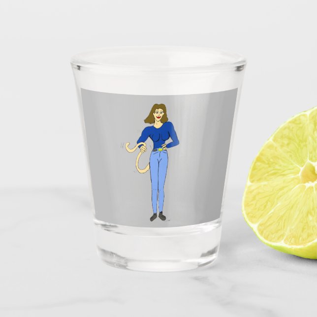 Chupito chica con un vaso de tiro de cola (Anverso)