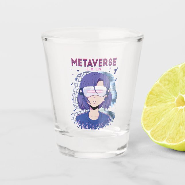 Chupito Chica de anime gafas de realidad virtual Vaso de c (Anverso)