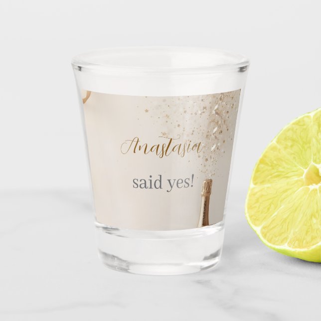Chupito Copa de Vaso de Ducha Nupcial Personalizada Ella D (Anverso)