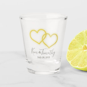 Chupito Corazones ligados - vaso de medida personalizado