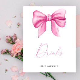Chupito de bebé de lazo rosa - Bebidas Póster