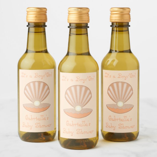 Chupito de concha de ostra y perla para baby showe (Botellas)