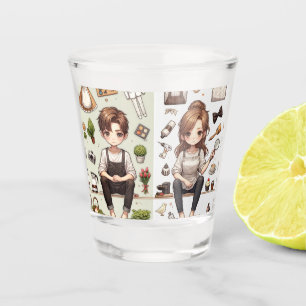 Chupito El hombre, la mujer nunca. 1 vaso de vidrio