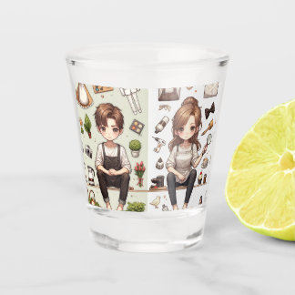 Chupito El hombre, la mujer nunca. 1 vaso de vidrio