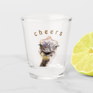 Chupito Gracioso vaso de avestruz con ánimo de texto