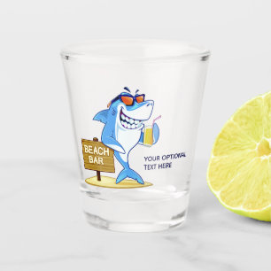 Chupito Gracioso vaso de personalizado de texto de Shark