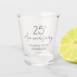 Chupito Mínimo 25 el vaso de disparo Keepsake del aniversa
