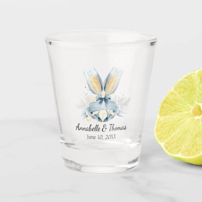 Chupito Monograma que casa los vidrios de Champán del vaso (Anverso)