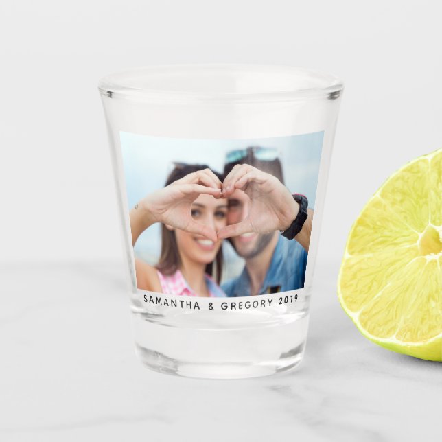 Chupito SU vaso de medida de la foto y del texto (Anverso)