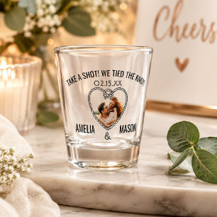 Chupito Toma un trago Nos casamos Vaso de foto