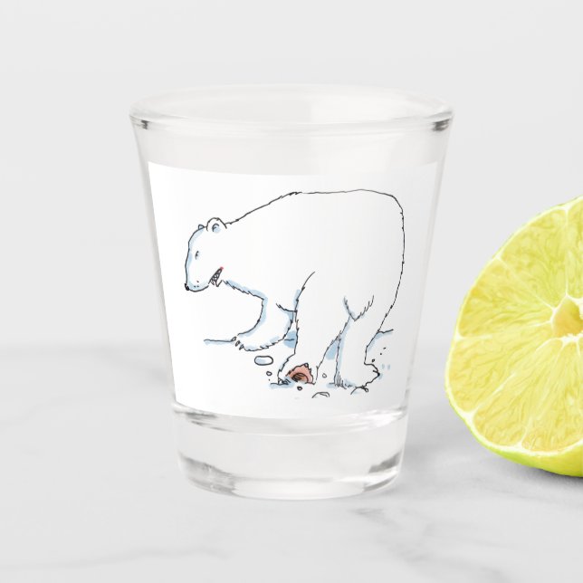 Chupito Vaso blanco de disparo del oso polar (Anverso)