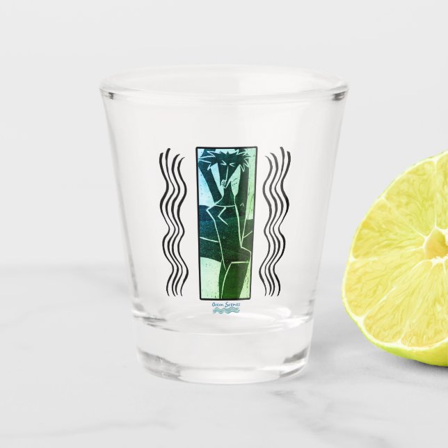 Chupito Vaso de Cristal Belleza en el Baño (Anverso)