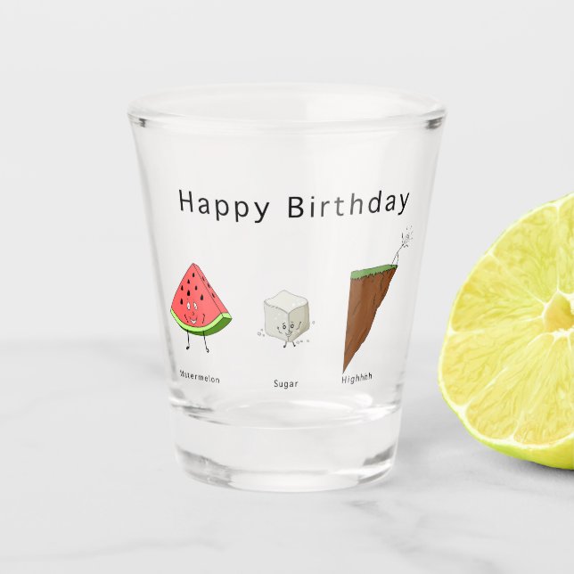 Chupito Vaso de cumpleaños sandía azúcar alto vaso de chup (Anverso)