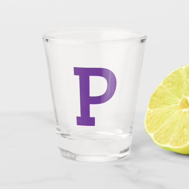 Chupito Vaso de disparo de letra inicial lindo clásico púr (Anverso)