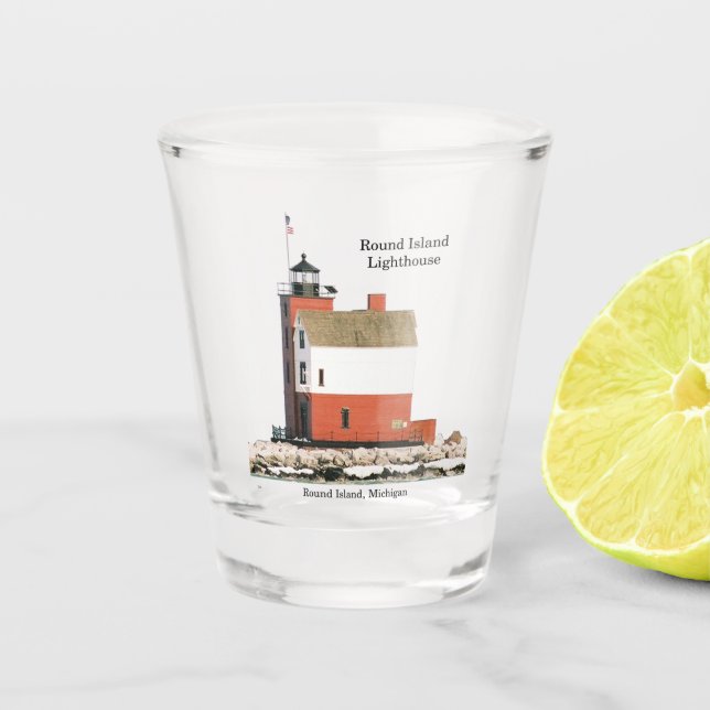 Chupito Vaso de disparo del faro de la isla redonda (Anverso)