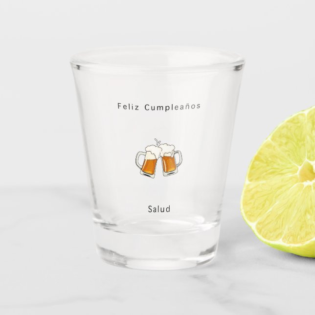 Chupito Vaso de feliz cumpleaños, regalo de cumpleaños esp (Anverso)