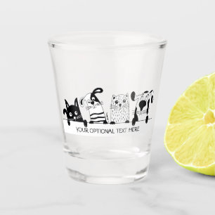 Chupito Vaso de medida de encargo gatos y del texto lindos