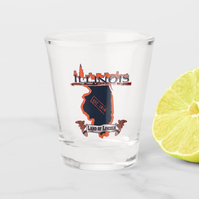 Chupito Vaso de medida de Illinois (Anverso)